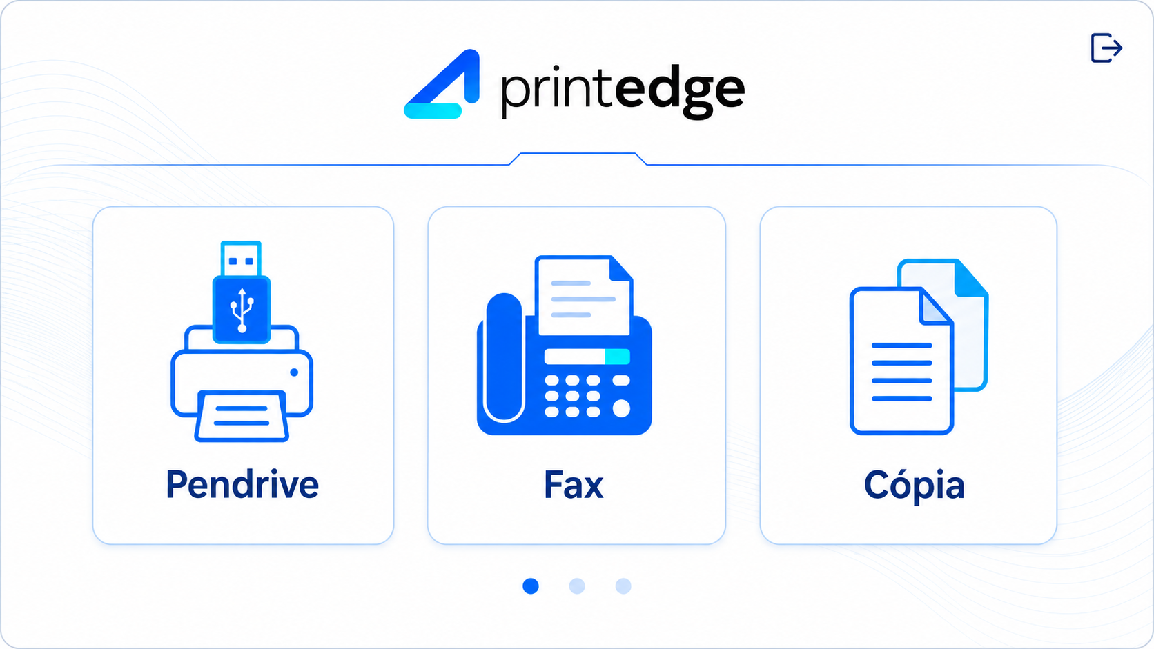Aplicação embarcada PrintEdge com recursos de pendrive, fax e cópia